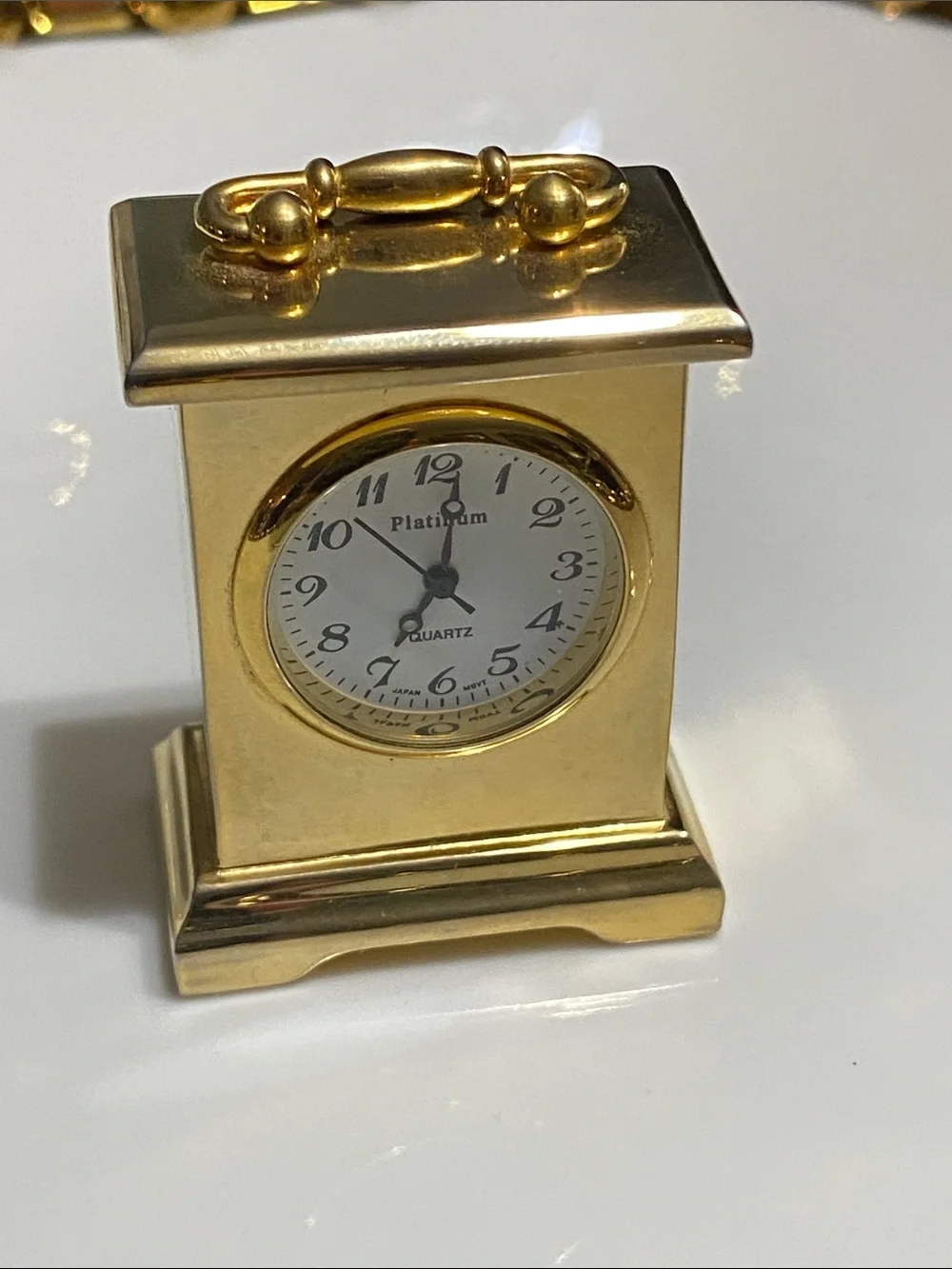 Platinum Quartz Gold Mini Mantel Clock